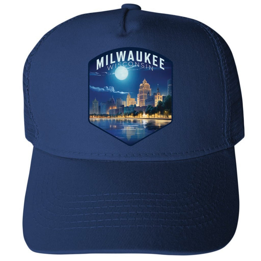 Milwaukee Wisconsin Design B Unisex Mesh Back Trucker Hat with Adjustable Snapback Image 1