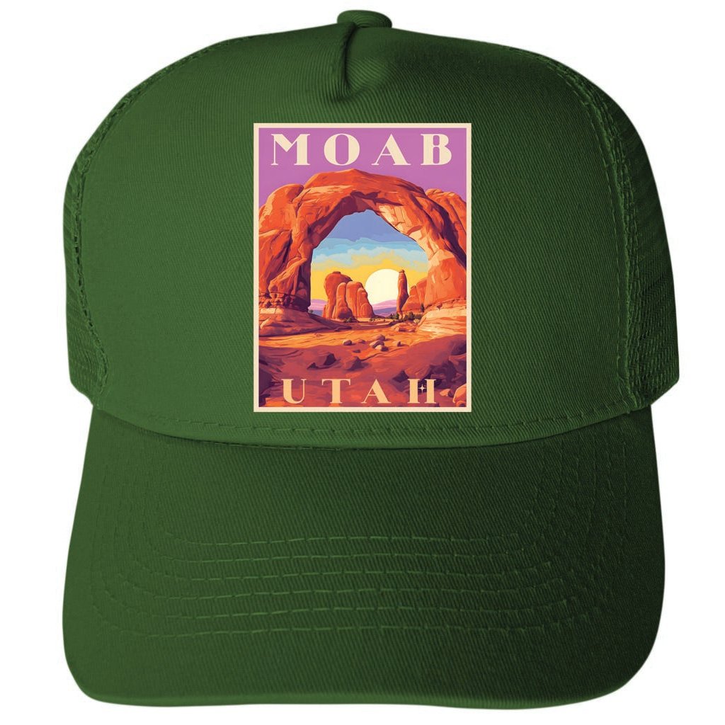 Moab Utah Design A Unisex Mesh Back Trucker Hat with Adjustable Snapback Image 1