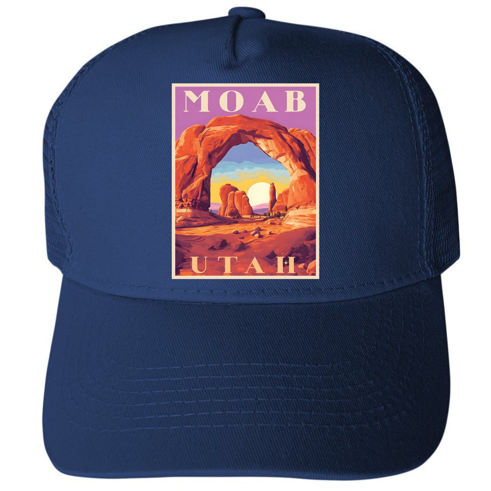 Moab Utah Design A Unisex Mesh Back Trucker Hat with Adjustable Snapback Image 2