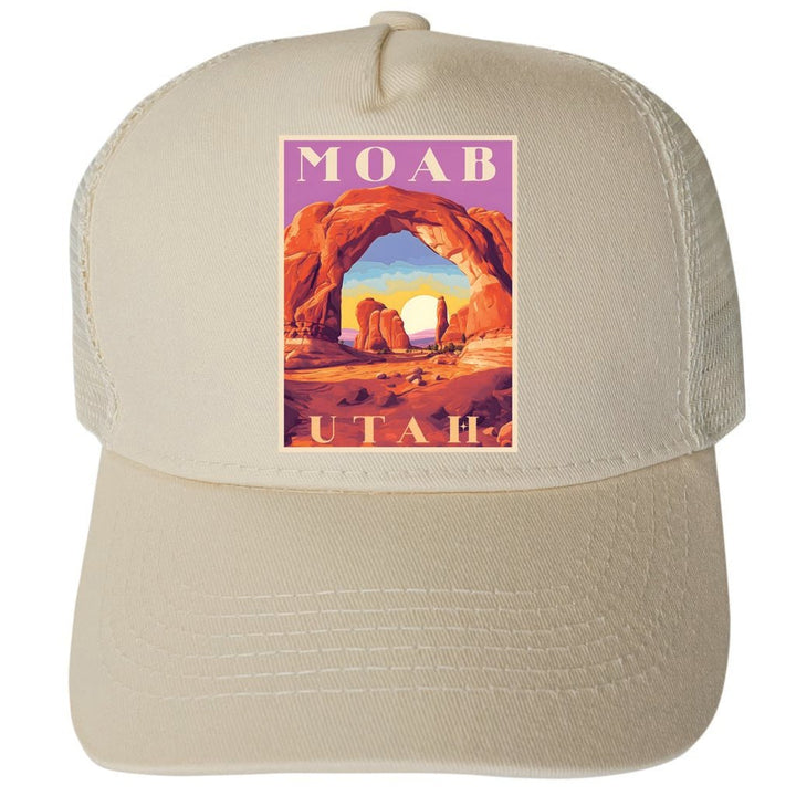 Moab Utah Design A Unisex Mesh Back Trucker Hat with Adjustable Snapback Image 3