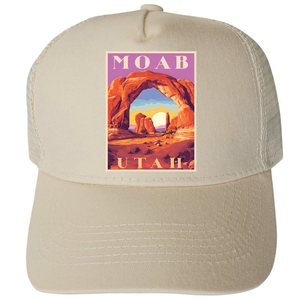 Moab Utah Design A Unisex Mesh Back Trucker Hat with Adjustable Snapback Image 1