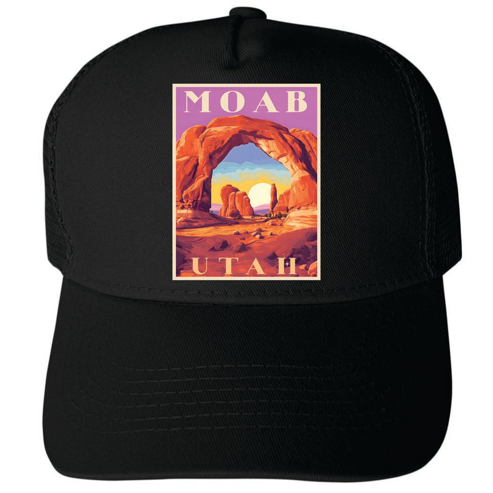 Moab Utah Design A Unisex Mesh Back Trucker Hat with Adjustable Snapback Image 4