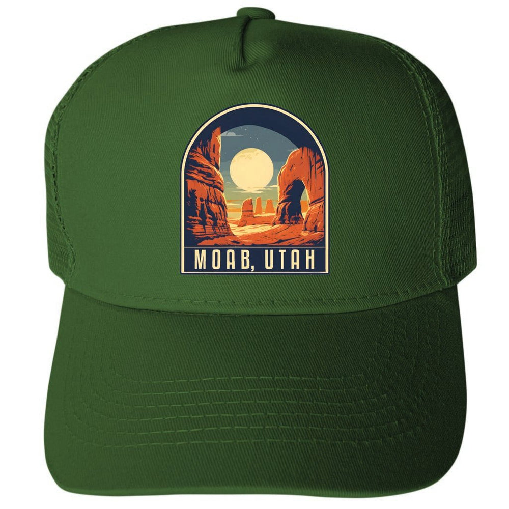 Moab Utah Design B Unisex Mesh Back Trucker Hat with Adjustable Snapback Image 2