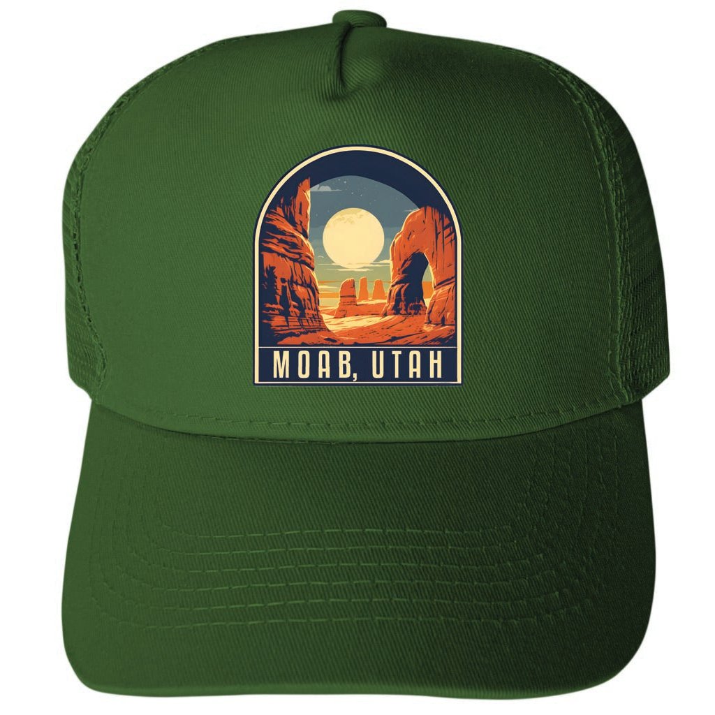 Moab Utah Design B Unisex Mesh Back Trucker Hat with Adjustable Snapback Image 2