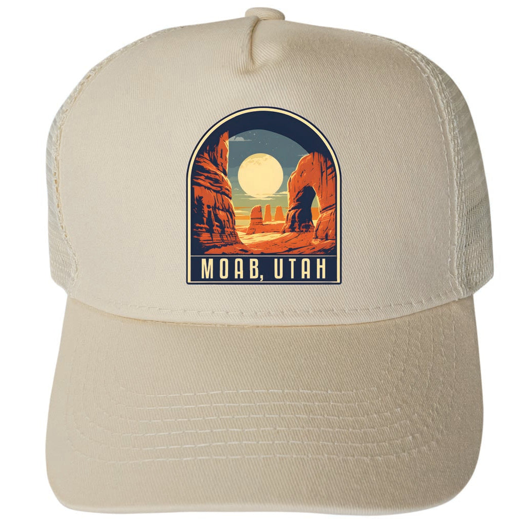 Moab Utah Design B Unisex Mesh Back Trucker Hat with Adjustable Snapback Image 3