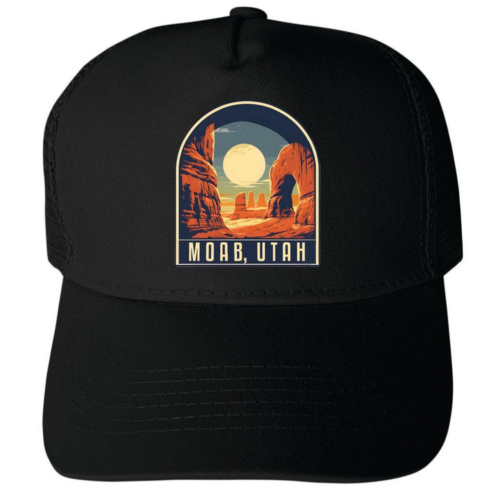 Moab Utah Design B Unisex Mesh Back Trucker Hat with Adjustable Snapback Image 4