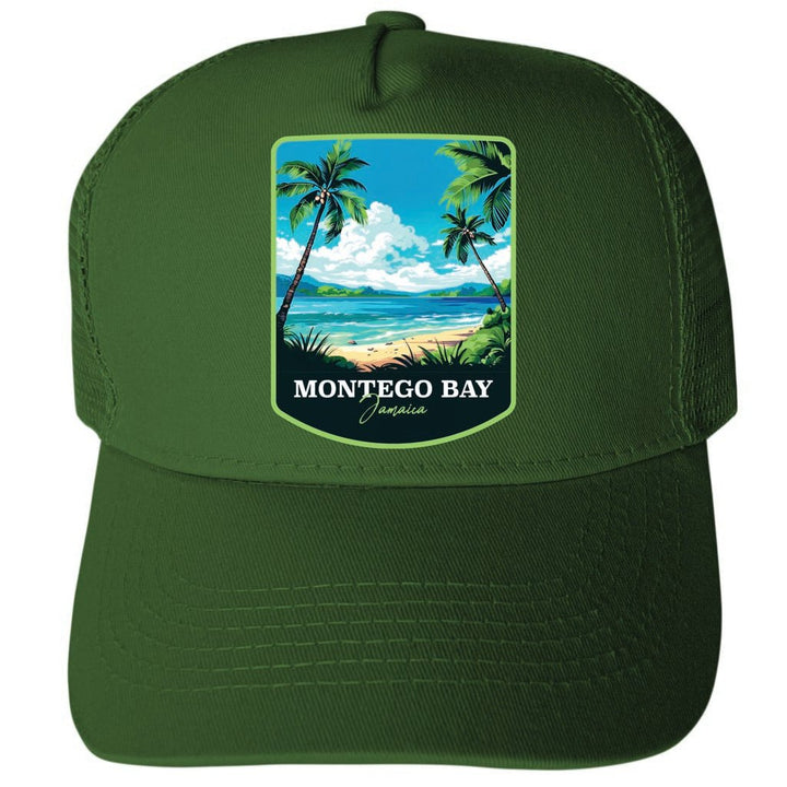 Montego Bay Jamaica Design B Unisex Mesh Back Trucker Hat with Adjustable Snapback Image 2