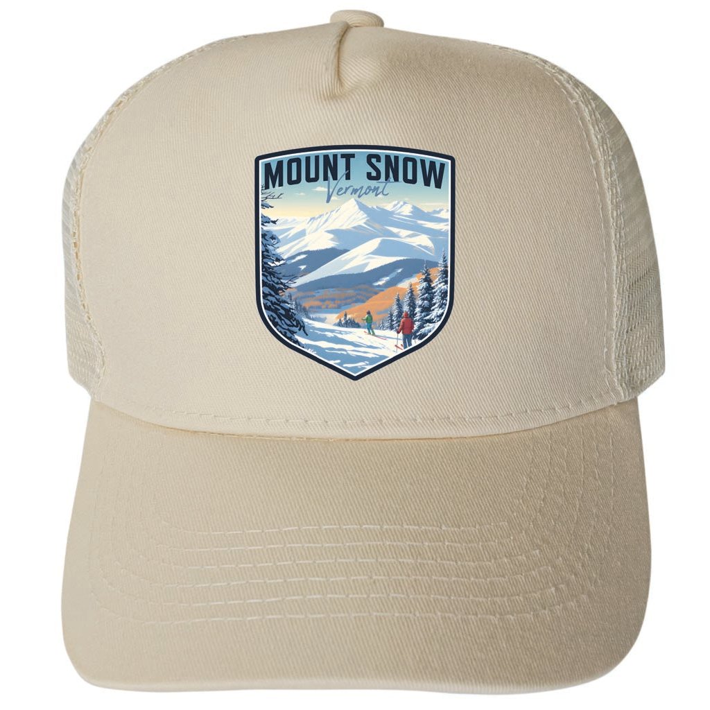 Mount Snow Vermont Design B Unisex Mesh Back Trucker Hat with Adjustable Snapback Image 3