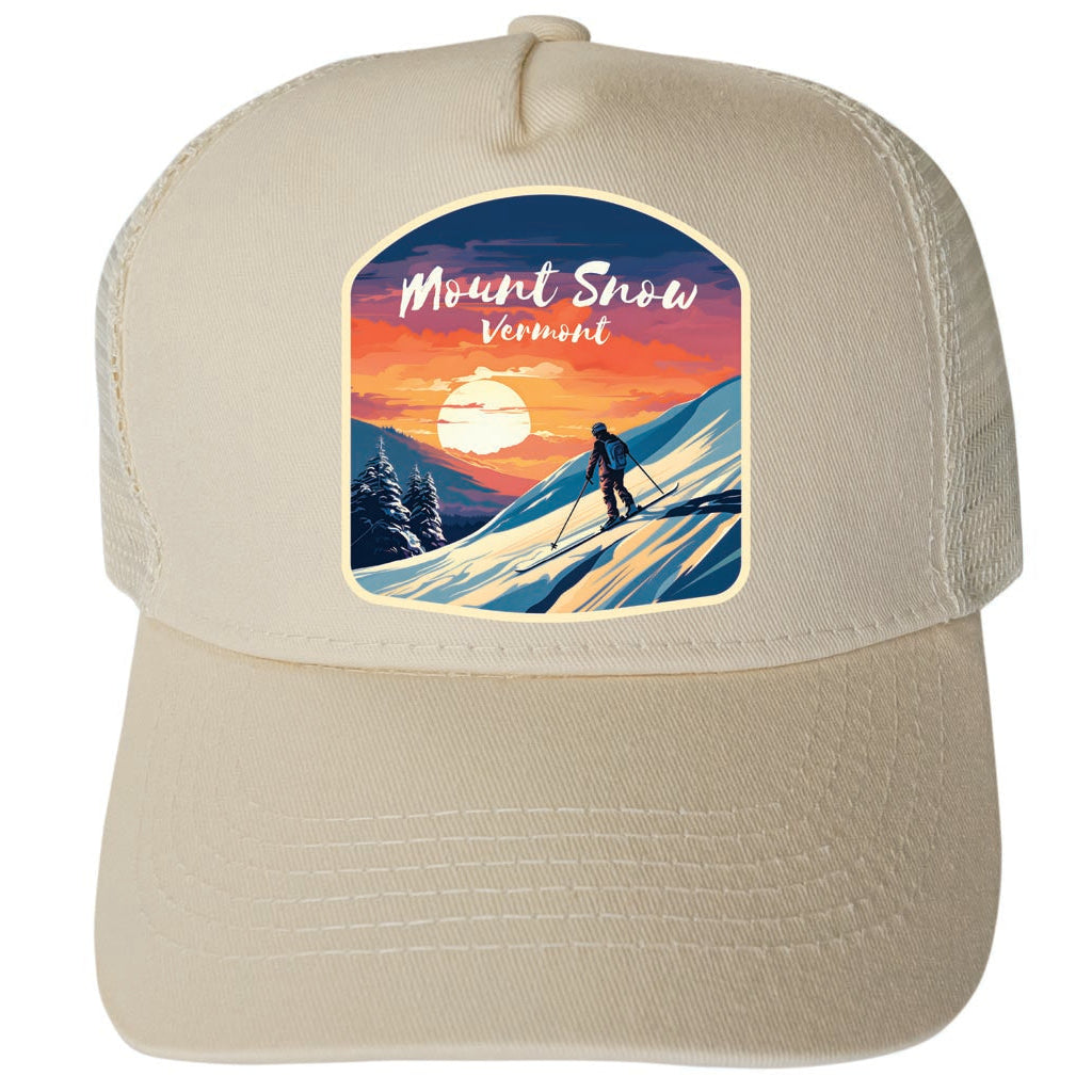 Mount Snow Vermont Design A Unisex Mesh Back Trucker Hat with Adjustable Snapback Image 3