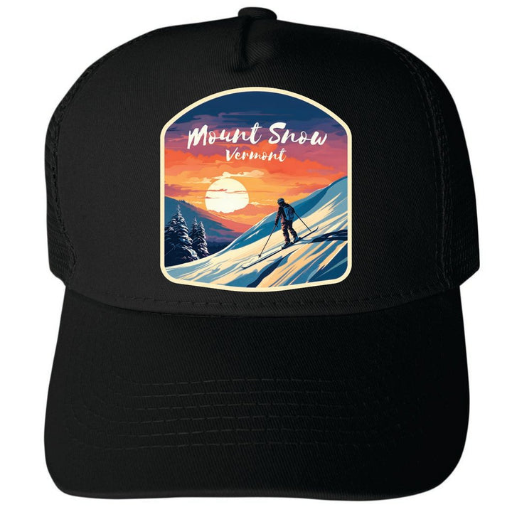 Mount Snow Vermont Design A Unisex Mesh Back Trucker Hat with Adjustable Snapback Image 4