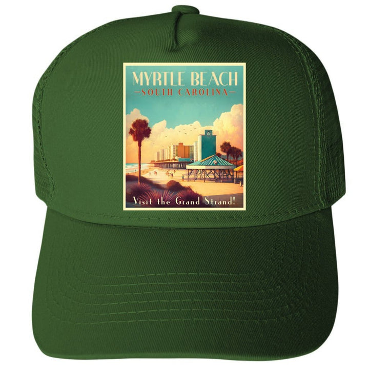 Myrtle Beach South Carolina Design A Unisex Mesh Back Trucker Hat with Adjustable Snapback Image 2