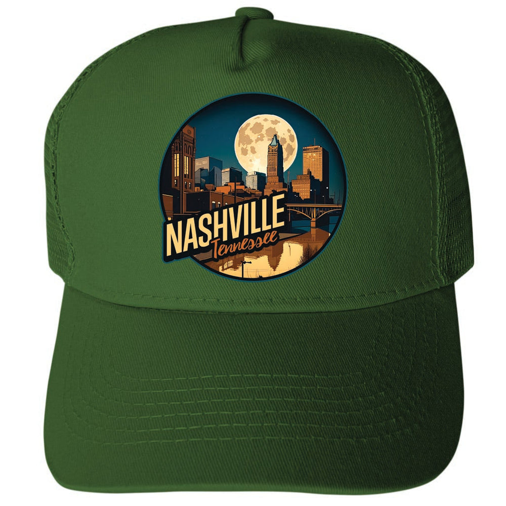 Nashville Tennessee Design B Unisex Mesh Back Trucker Hat with Adjustable Snapback Image 2