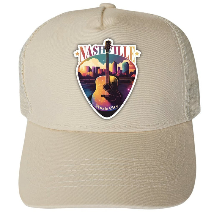 Nashville Tennessee Design A Unisex Mesh Back Trucker Hat with Adjustable Snapback Image 3