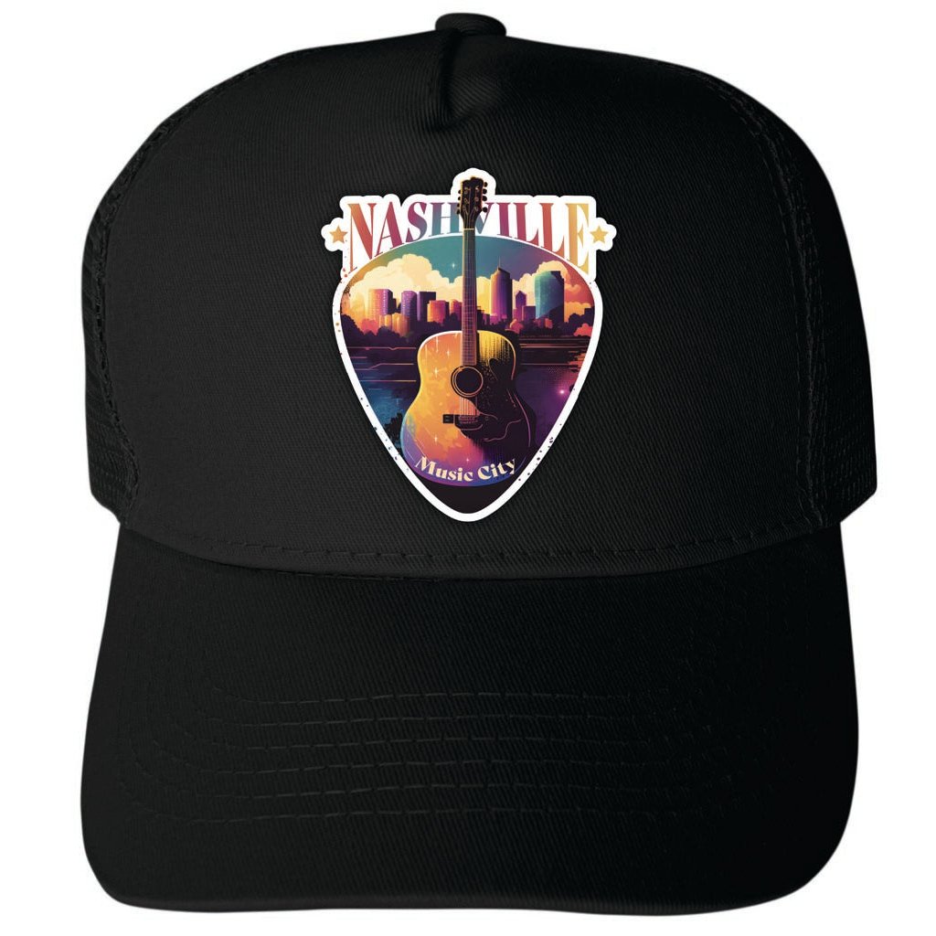 Nashville Tennessee Design A Unisex Mesh Back Trucker Hat with Adjustable Snapback Image 4