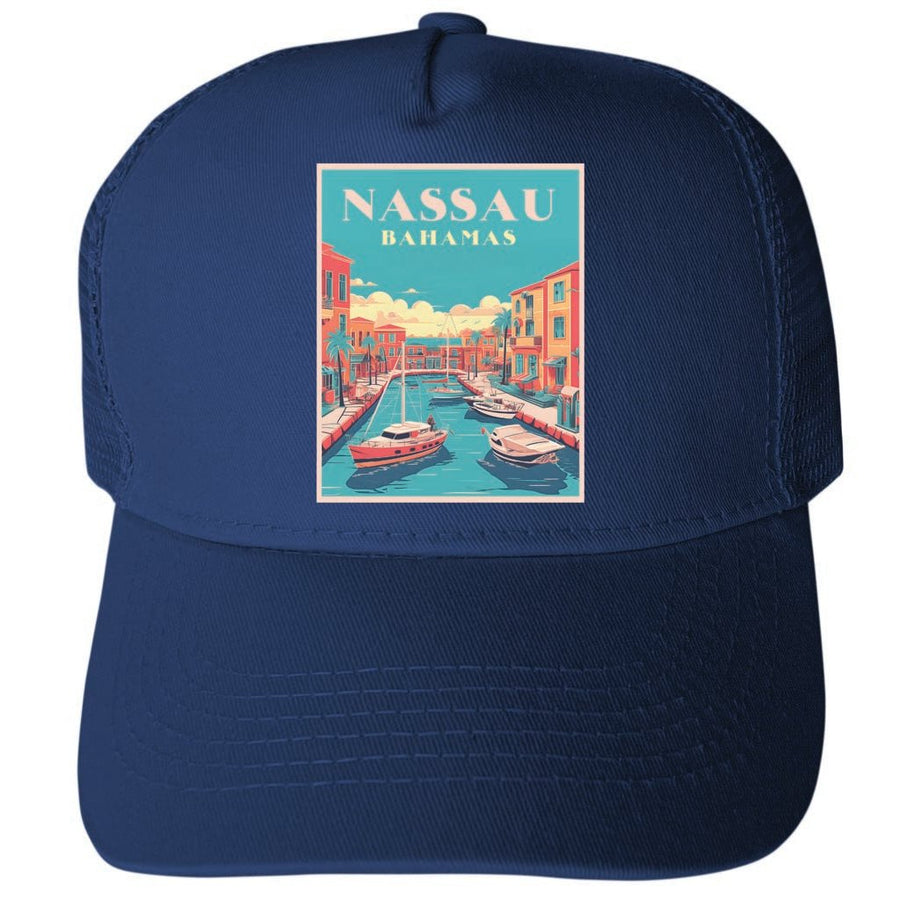 Nassau The Bahamas Design B Unisex Mesh Back Trucker Hat with Adjustable Snapback Image 1