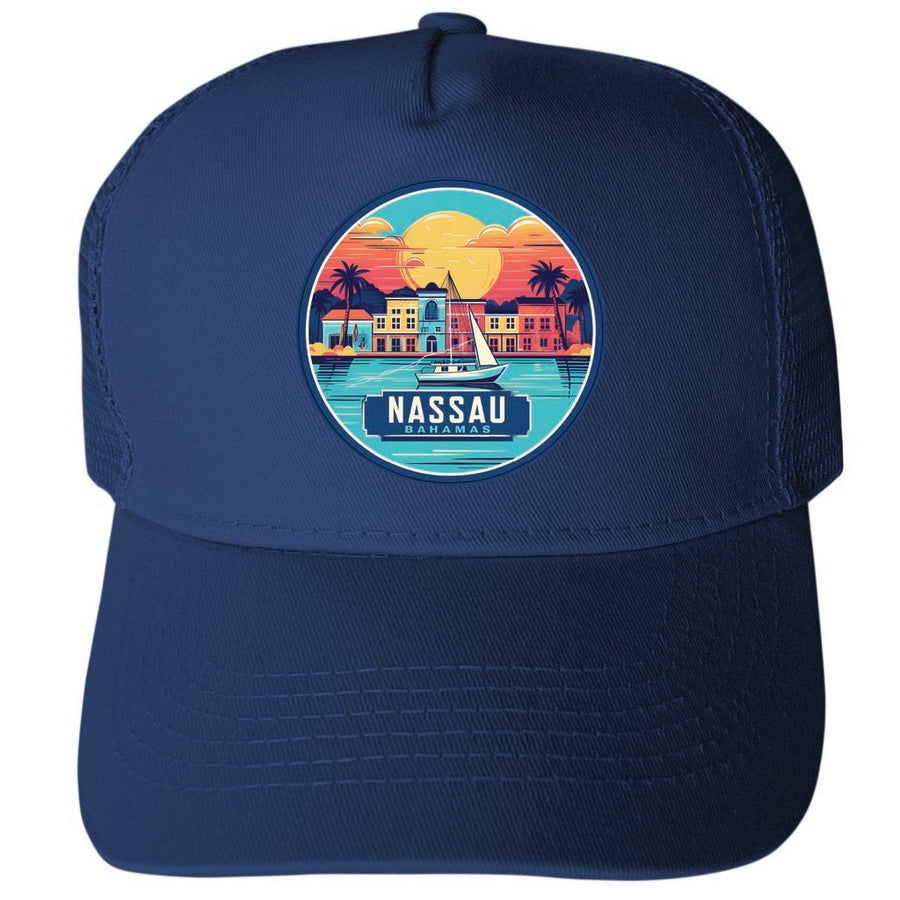 Nassau The Bahamas Design A Unisex Mesh Back Trucker Hat with Adjustable Snapback Image 1