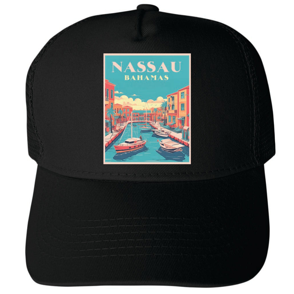 Nassau The Bahamas Design B Unisex Mesh Back Trucker Hat with Adjustable Snapback Image 4