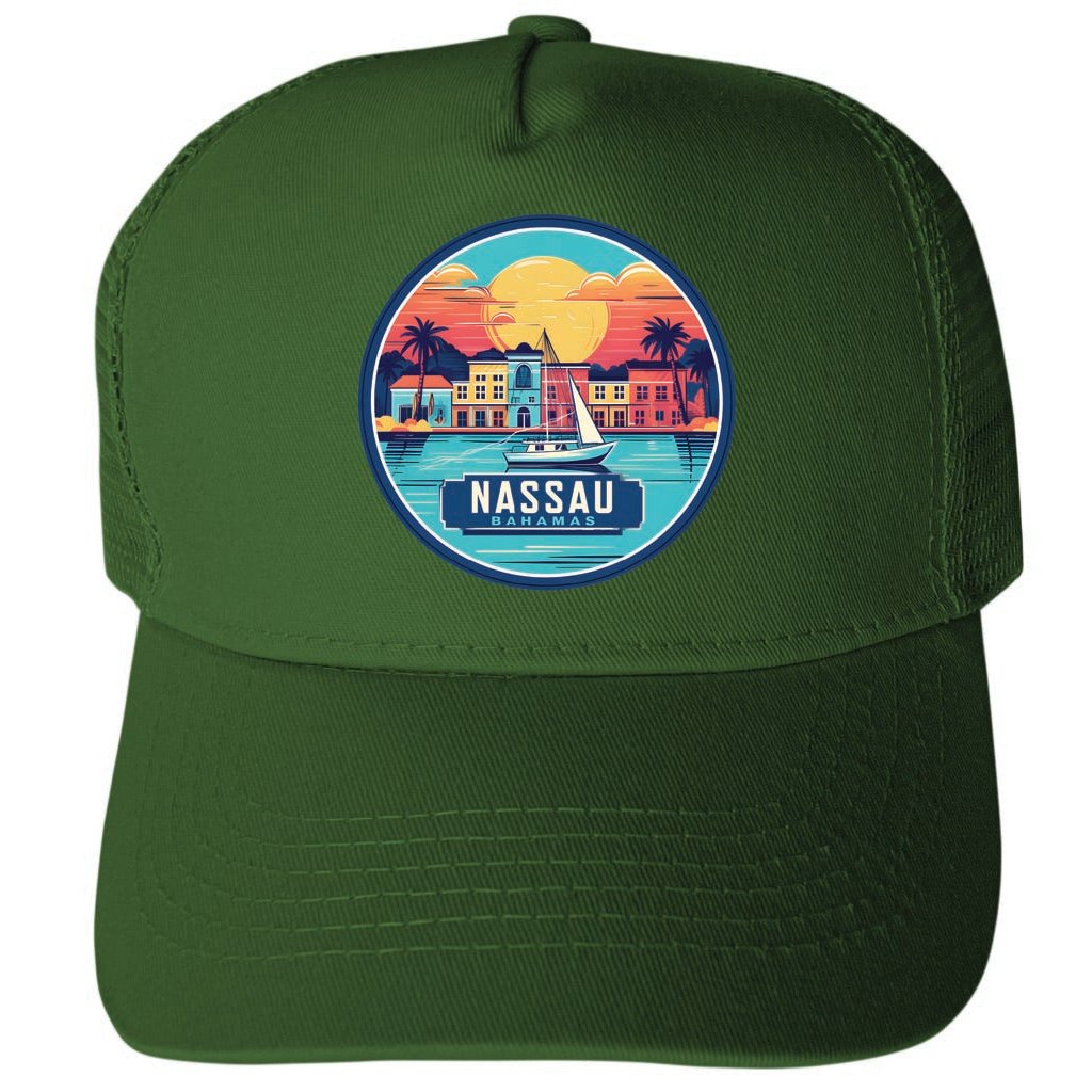 Nassau The Bahamas Design A Unisex Mesh Back Trucker Hat with Adjustable Snapback Image 2