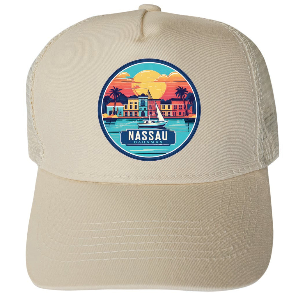 Nassau The Bahamas Design A Unisex Mesh Back Trucker Hat with Adjustable Snapback Image 3