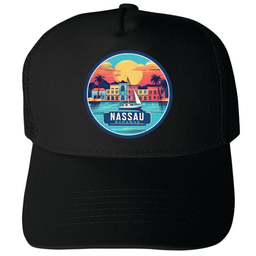 Nassau The Bahamas Design A Unisex Mesh Back Trucker Hat with Adjustable Snapback Image 4