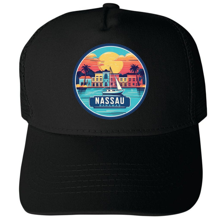 Nassau The Bahamas Design A Unisex Mesh Back Trucker Hat with Adjustable Snapback Image 1