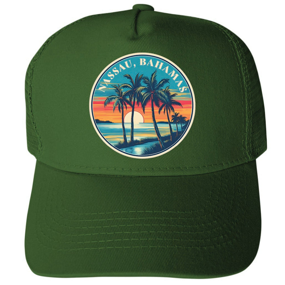 Nassau The Bahamas Design D Unisex Mesh Back Trucker Hat with Adjustable Snapback Image 2