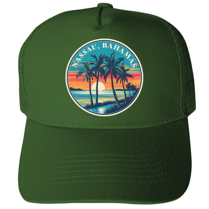 Nassau The Bahamas Design D Unisex Mesh Back Trucker Hat with Adjustable Snapback Image 1