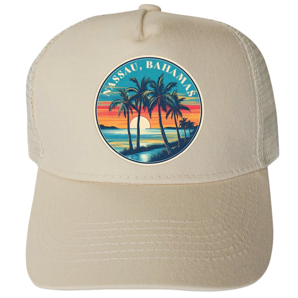 Nassau The Bahamas Design D Unisex Mesh Back Trucker Hat with Adjustable Snapback Image 3