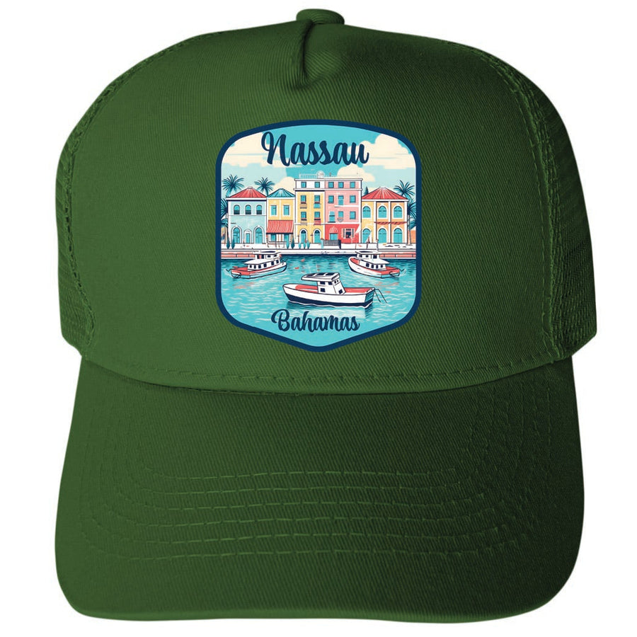 Nassau The Bahamas Design C Unisex Mesh Back Trucker Hat with Adjustable Snapback Image 1