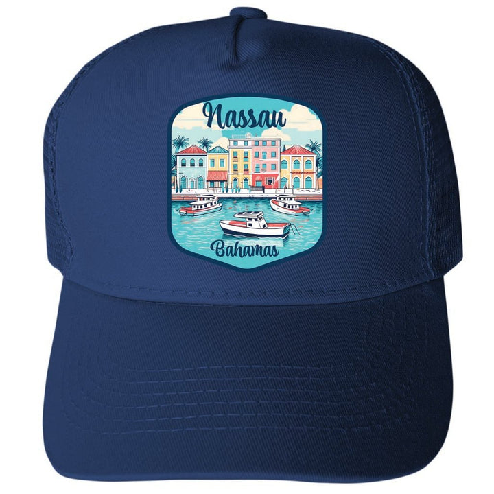 Nassau The Bahamas Design C Unisex Mesh Back Trucker Hat with Adjustable Snapback Image 2