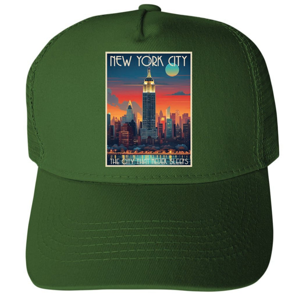 York City York Design B Unisex Mesh Back Trucker Hat with Adjustable Snapback Image 2