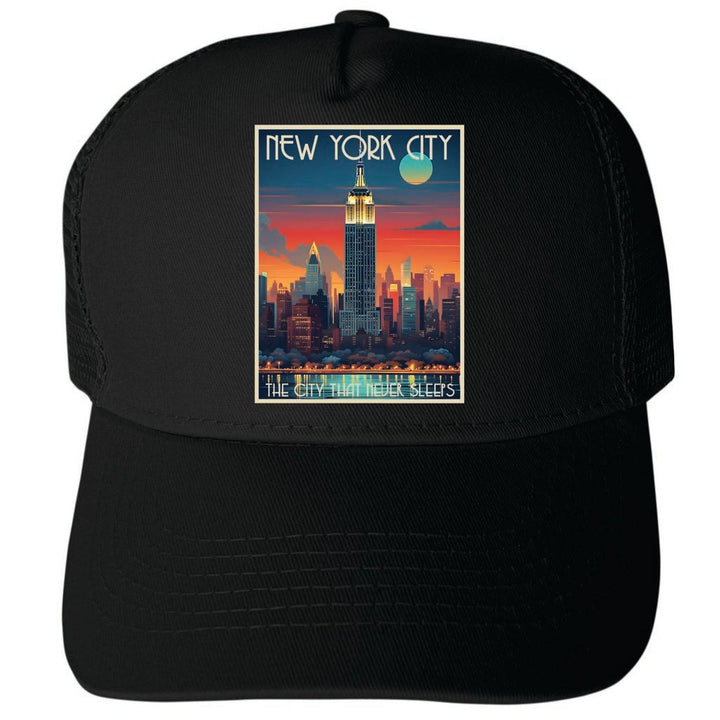 York City York Design B Unisex Mesh Back Trucker Hat with Adjustable Snapback Image 4