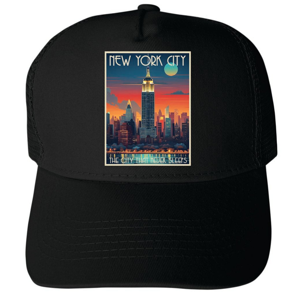 York City York Design B Unisex Mesh Back Trucker Hat with Adjustable Snapback Image 1