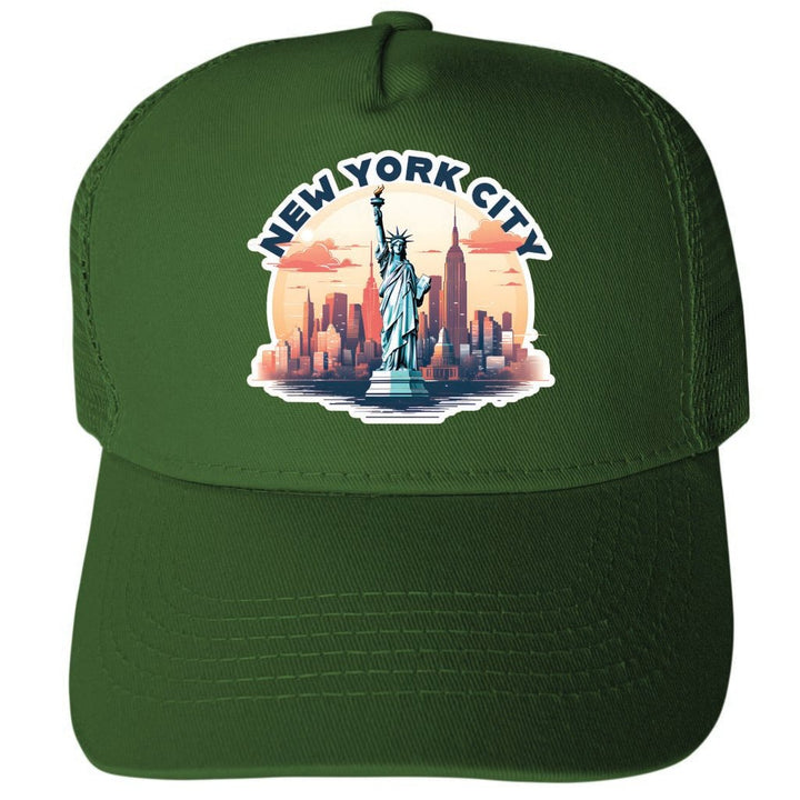 York City York Design A Unisex Mesh Back Trucker Hat with Adjustable Snapback Image 3