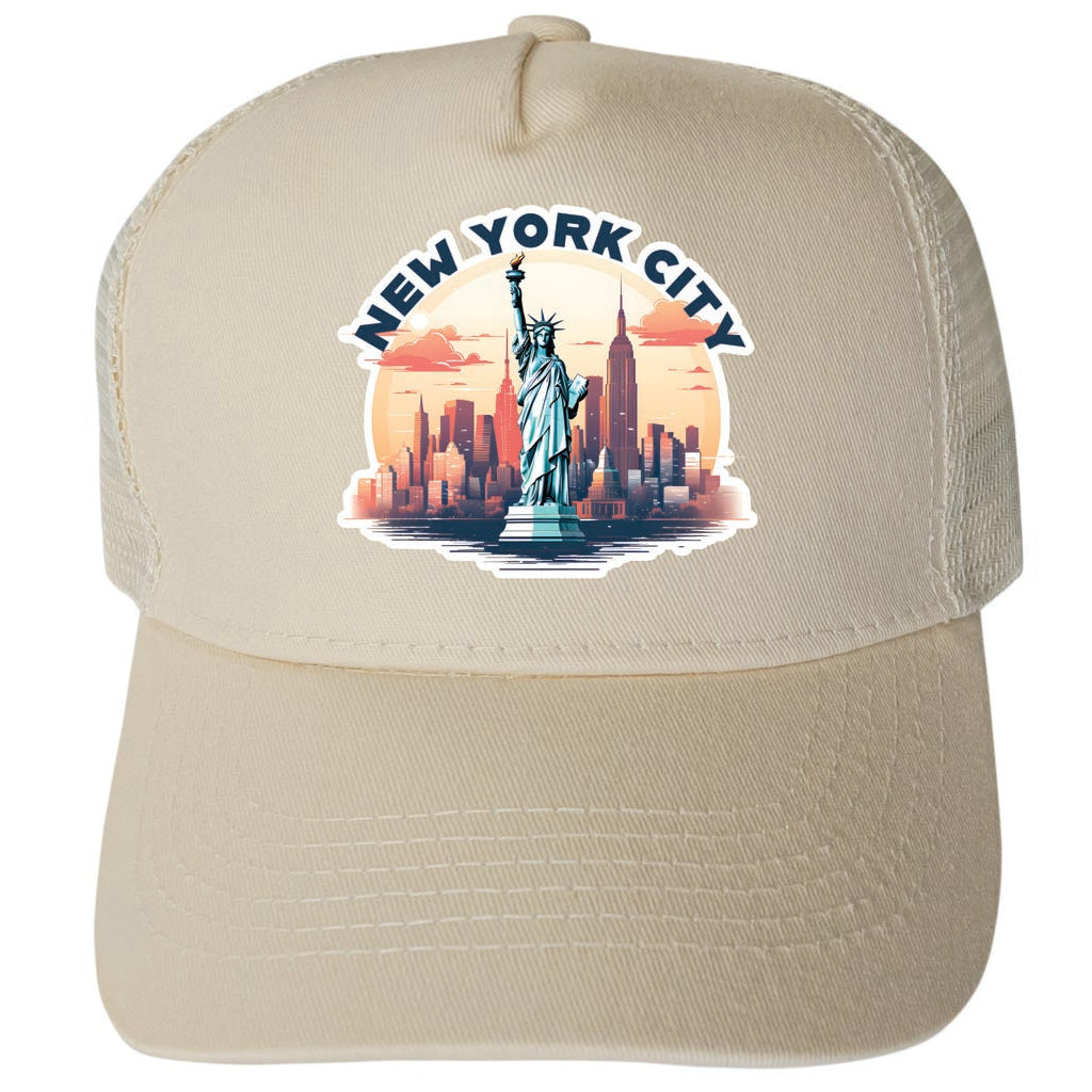 York City York Design A Unisex Mesh Back Trucker Hat with Adjustable Snapback Image 4