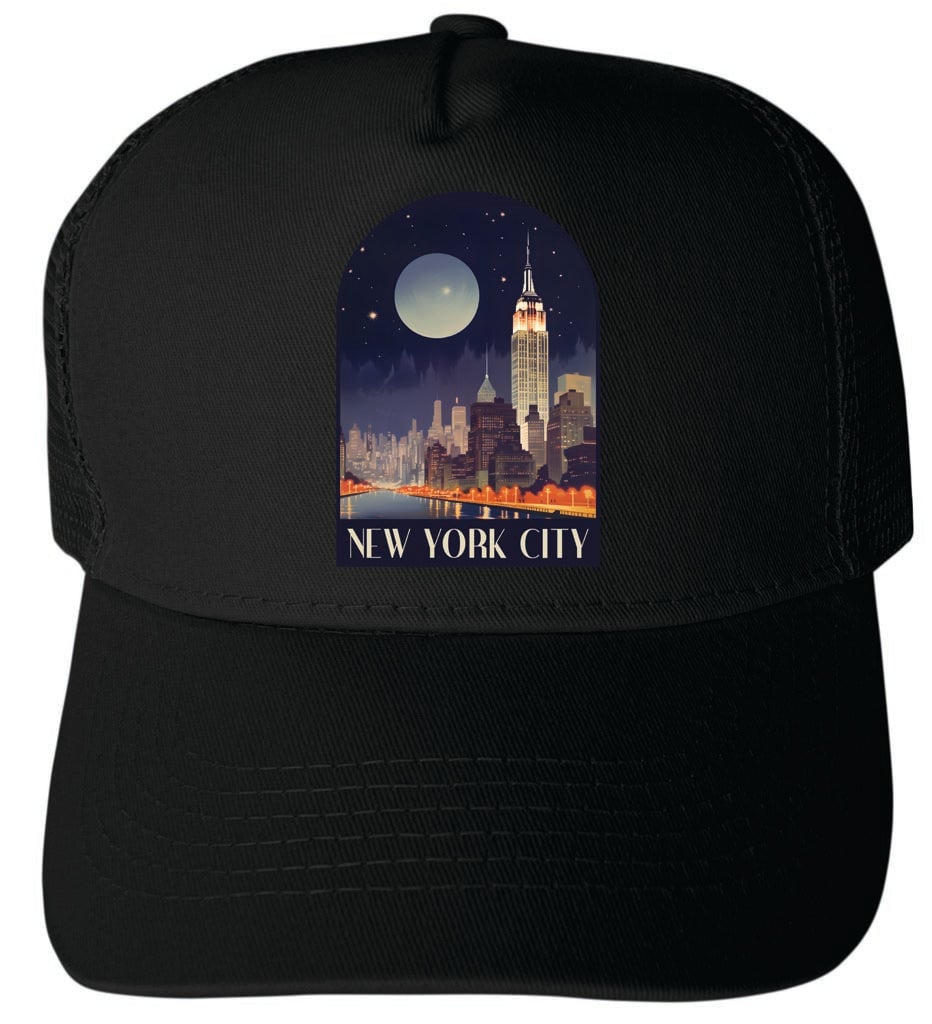 York City York Design C Unisex Mesh Back Trucker Hat with Adjustable Snapback Image 2