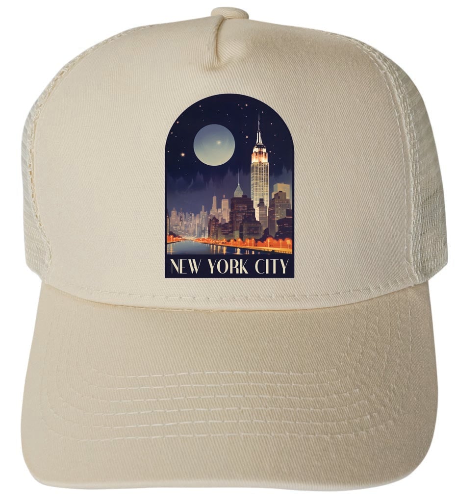 York City York Design C Unisex Mesh Back Trucker Hat with Adjustable Snapback Image 3