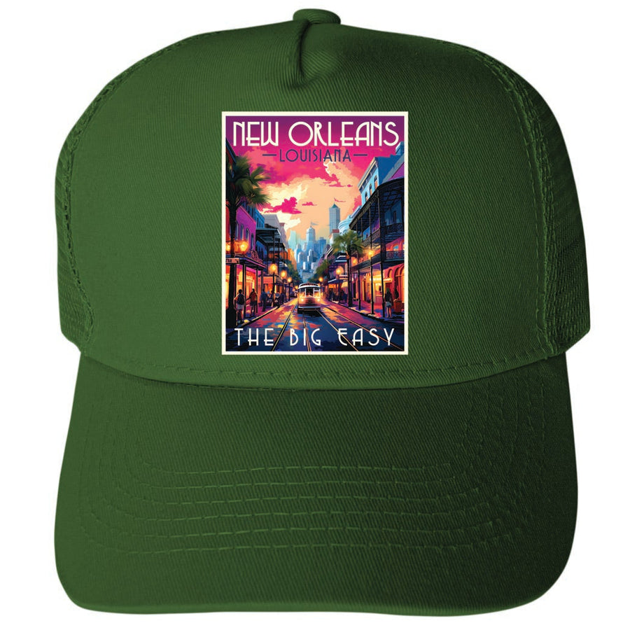 Orleans Louisiana Design B Unisex Mesh Back Trucker Hat with Adjustable Snapback Image 1