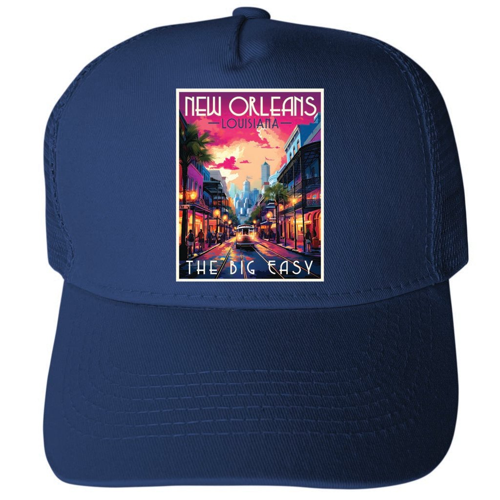 Orleans Louisiana Design B Unisex Mesh Back Trucker Hat with Adjustable Snapback Image 2