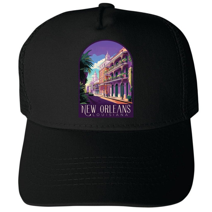 Orleans Louisiana Design C Unisex Mesh Back Trucker Hat with Adjustable Snapback Image 4