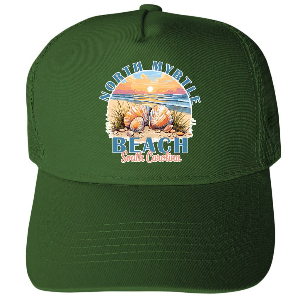 North Myrtle Beach South Carolina Design B Unisex Mesh Back Trucker Hat with Adjustable Snapback Image 2