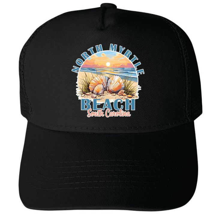 North Myrtle Beach South Carolina Design B Unisex Mesh Back Trucker Hat with Adjustable Snapback Image 4