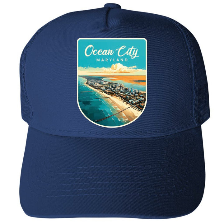 Ocean City Maryland Design A Unisex Mesh Back Trucker Hat with Adjustable Snapback Image 1