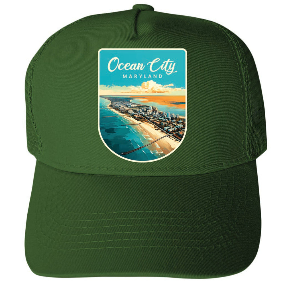 Ocean City Maryland Design A Unisex Mesh Back Trucker Hat with Adjustable Snapback Image 2