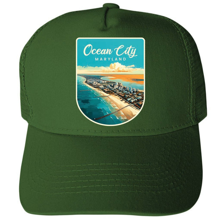 Ocean City Maryland Design A Unisex Mesh Back Trucker Hat with Adjustable Snapback Image 1