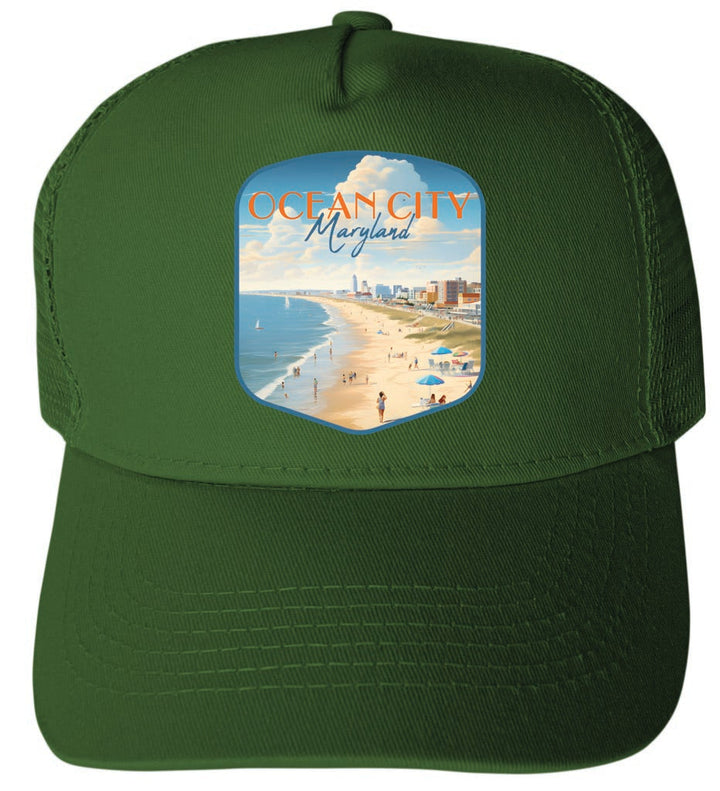 Ocean City Maryland Design B Unisex Mesh Back Trucker Hat with Adjustable Snapback Image 2