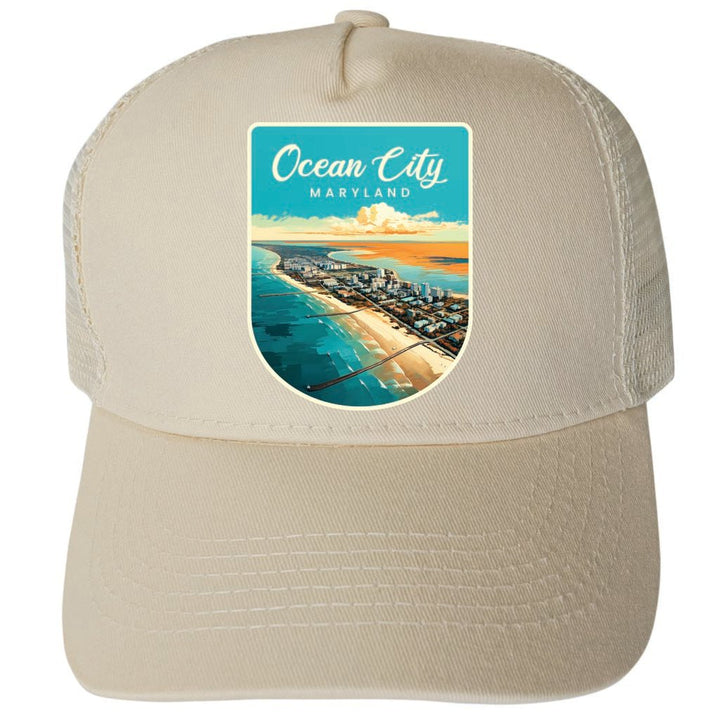 Ocean City Maryland Design A Unisex Mesh Back Trucker Hat with Adjustable Snapback Image 3