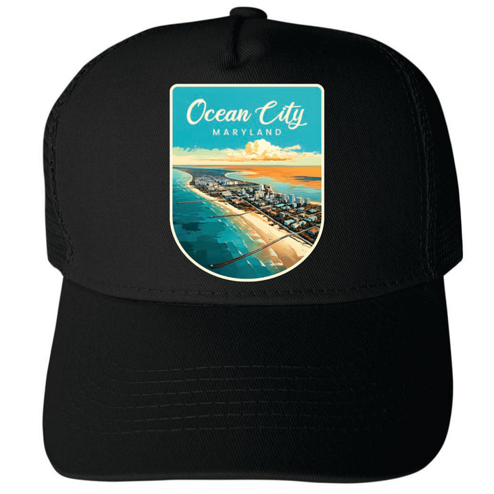 Ocean City Maryland Design A Unisex Mesh Back Trucker Hat with Adjustable Snapback Image 4