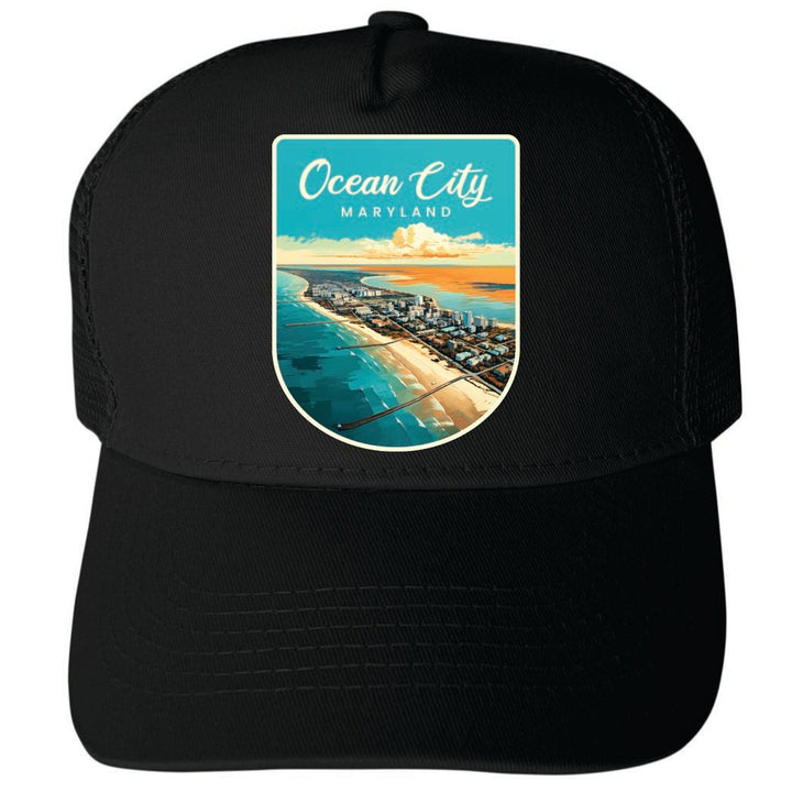 Ocean City Maryland Design A Unisex Mesh Back Trucker Hat with Adjustable Snapback Image 1