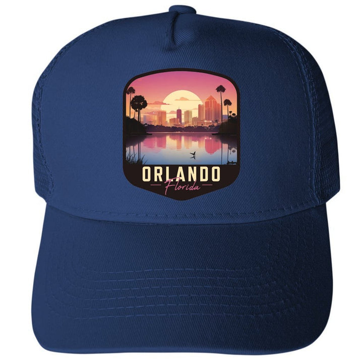 Orlando Florida Design A Unisex Mesh Back Trucker Hat with Adjustable Snapback Image 1